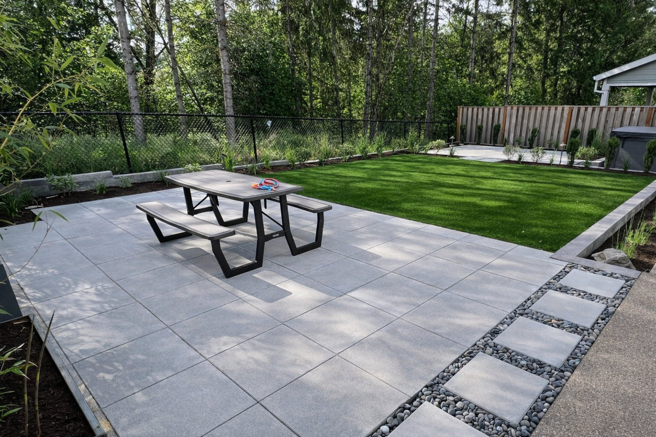 Concrete patio construction